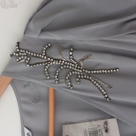 Gray Silk Autograph Blouse Size 16 - Picture 3 of 5